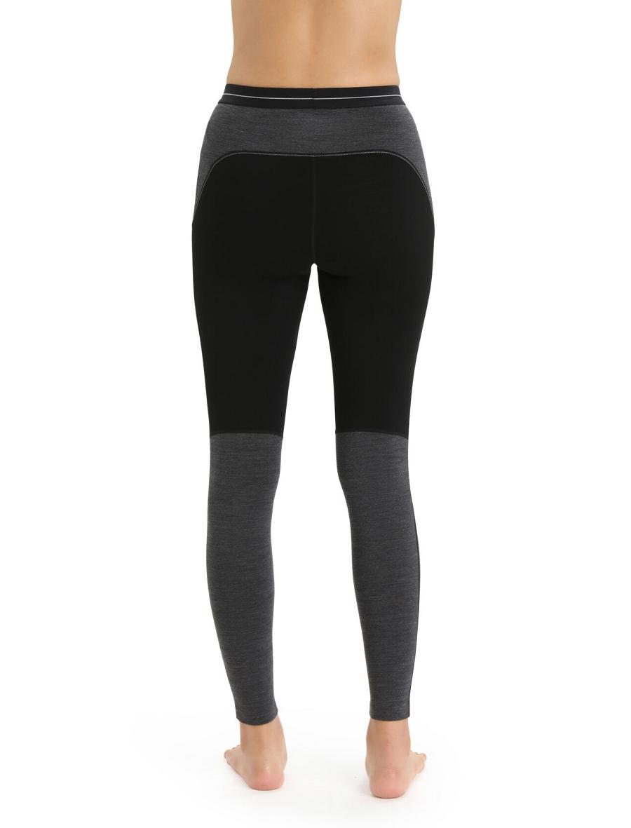 Black / Jet Heather Icebreaker 200 ZoneKnit™ Merino Women's Leggings | AU 1527VRWD